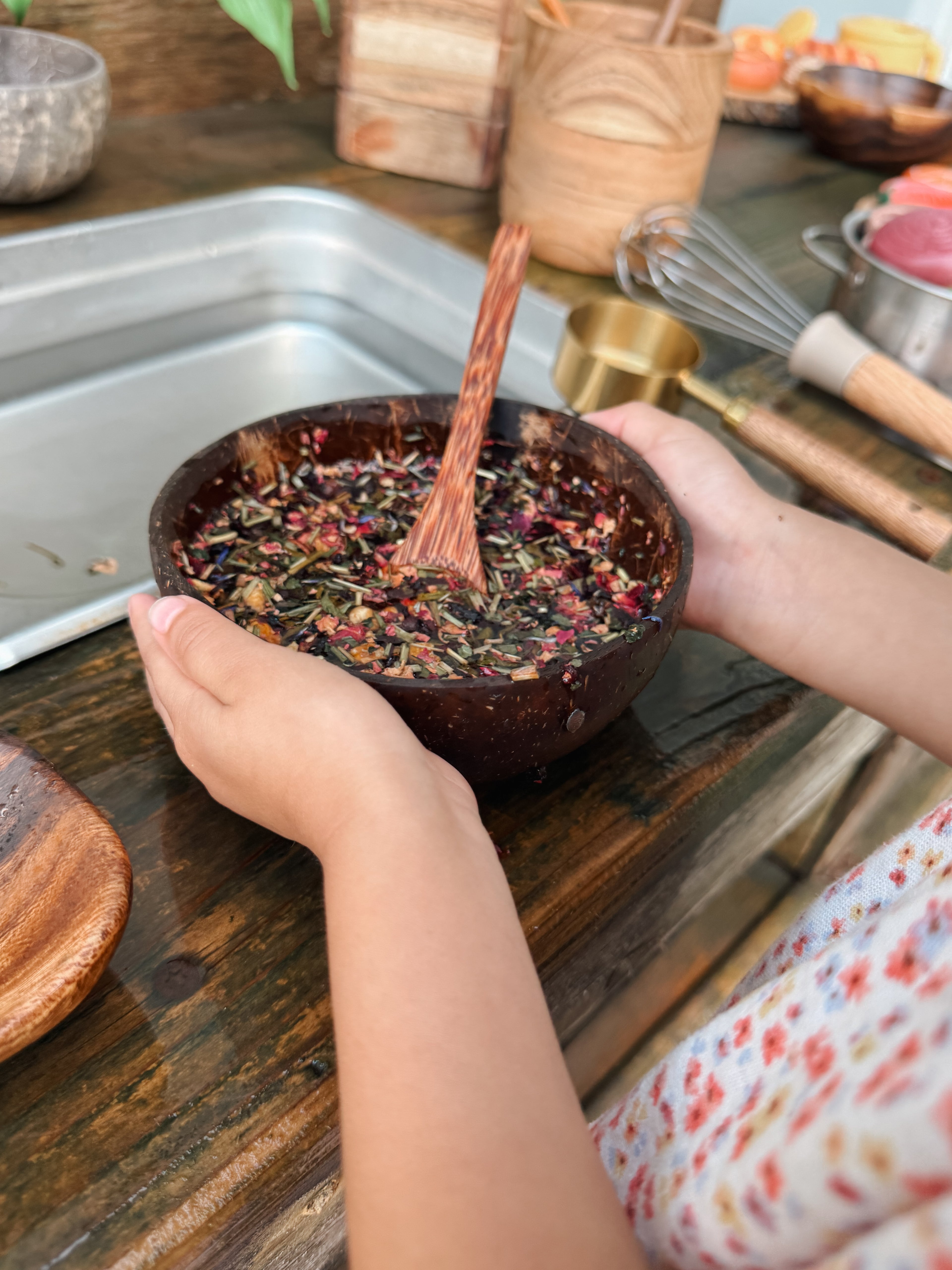 Coconut Bowl & Wooden Spoon Set