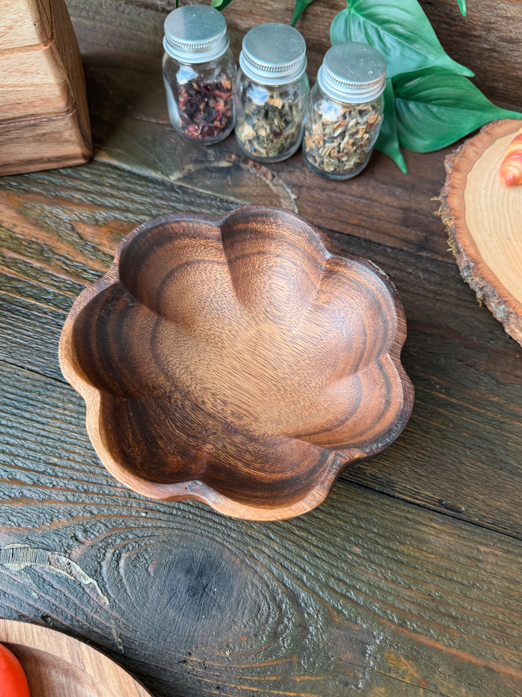 Flower Wooden Bowl