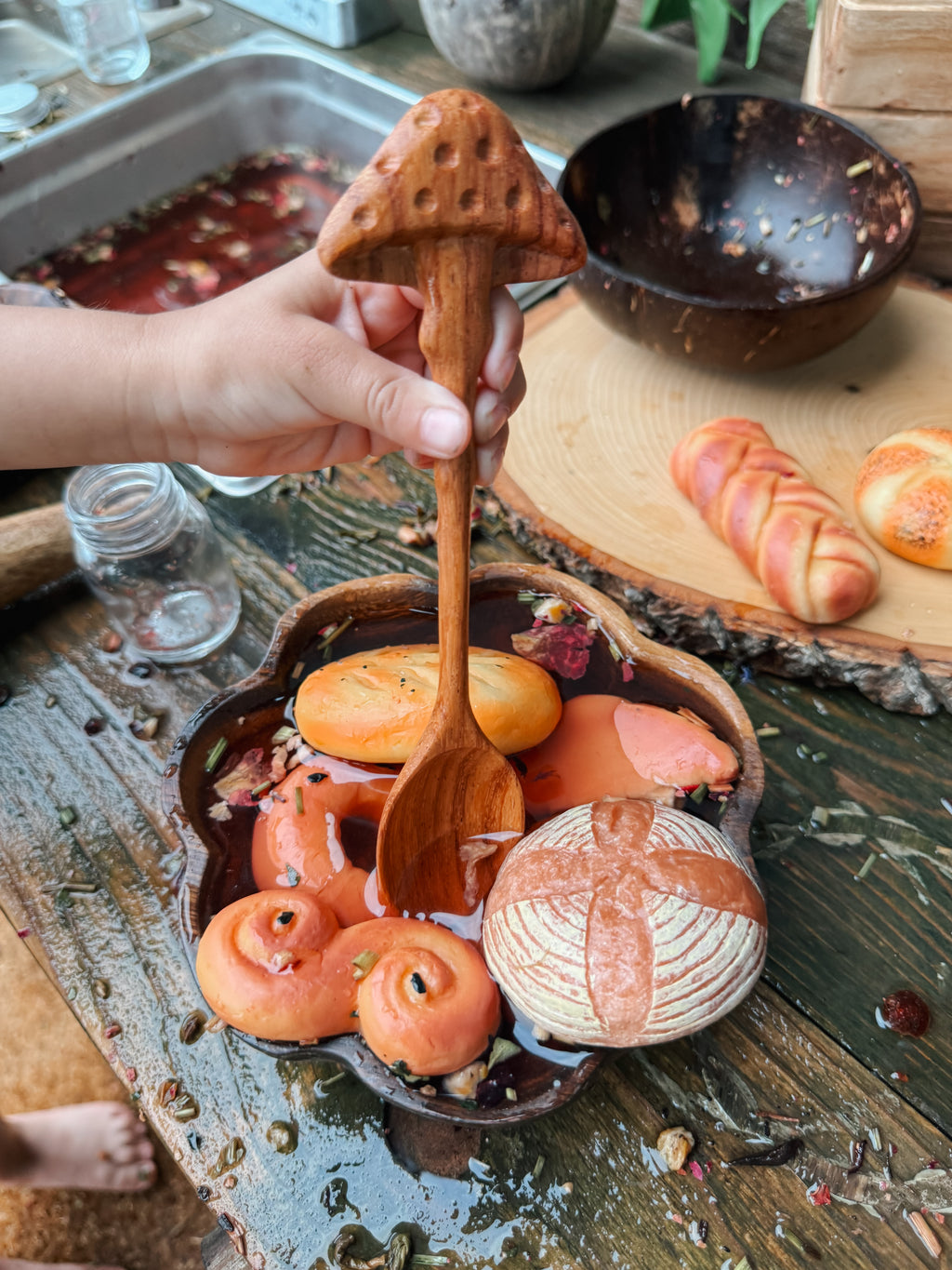 Flower Wooden Bowl