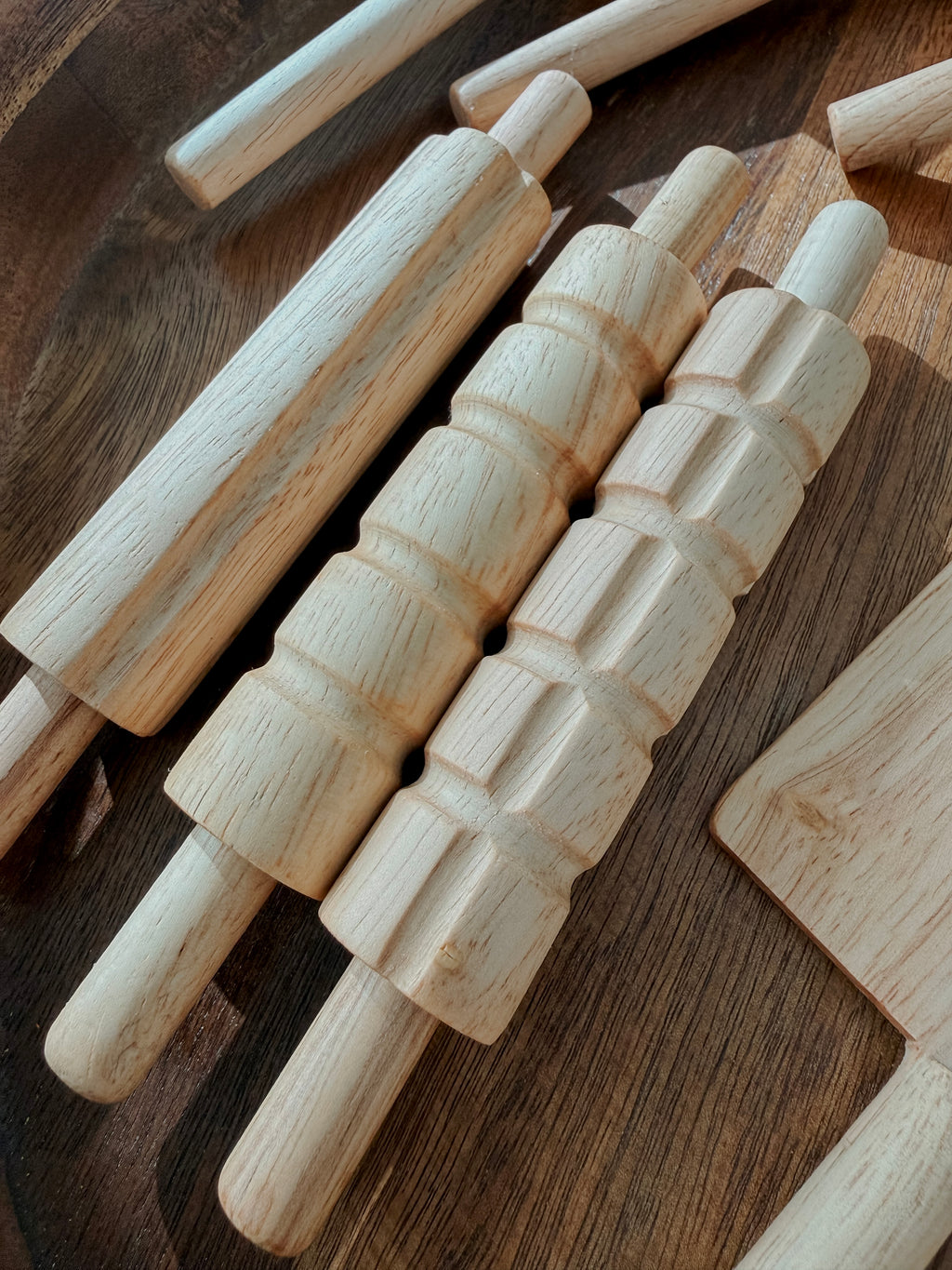 9 Piece-Wooden Playdough Tool Set